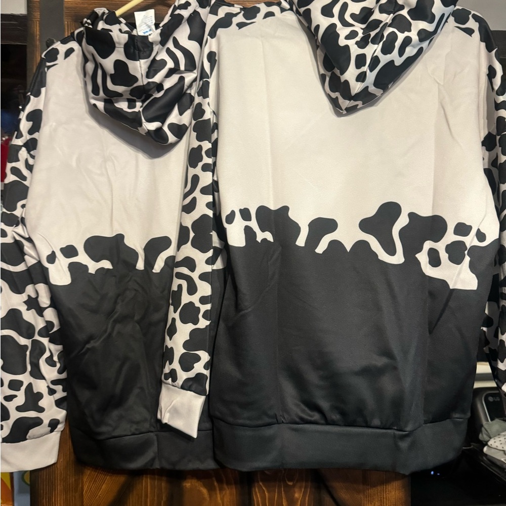 Cow print hoodies